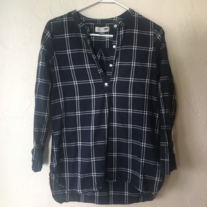 Navy blue plaid shirt